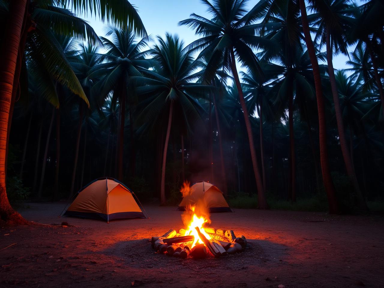 Camping di tepi hutan