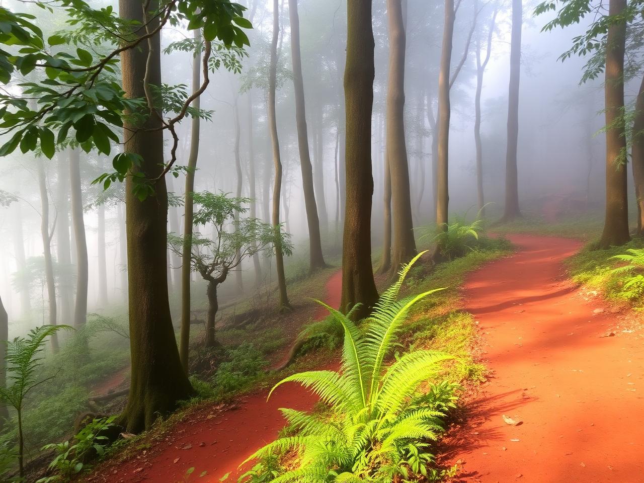 Trek hutan tanah merah