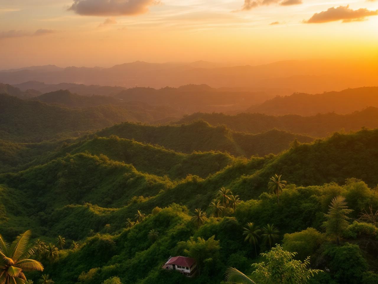 Bukit senja keemasan